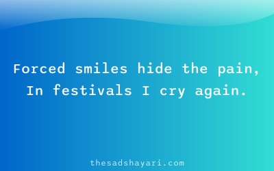 Festival sad shayari about hidden pain