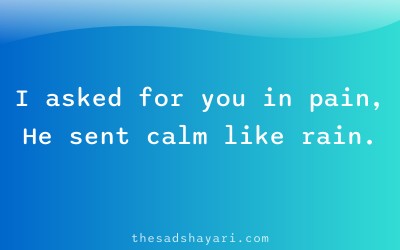 Sad prayer dua shayari about receiving calm instead