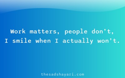 Sad Hindi shayari about emotionless office life