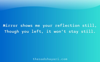 Sad Hindi shayari about reflection and loss