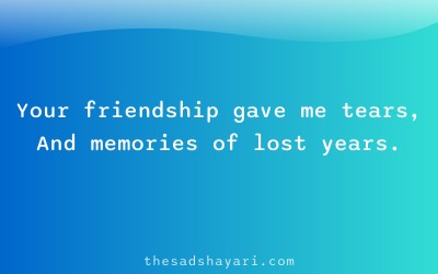 Sad dosti shayari in Hindi about tears of friendship