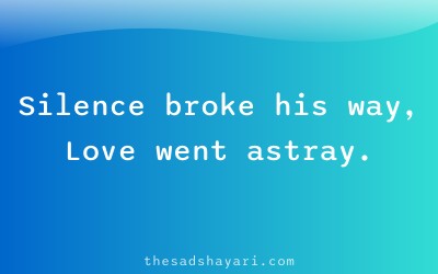 2 line shayari about silence and love