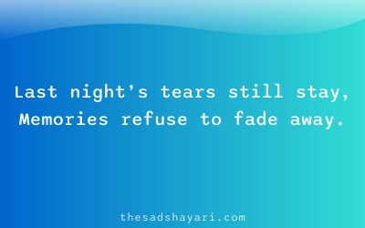 Sad Hindi poetry about tears and memories