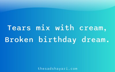 Sad Hindi birthday shayari about crying over cake