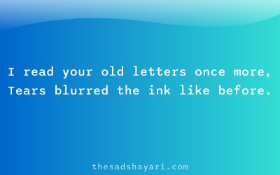 Hindi dard bhari shayari about tears and letters