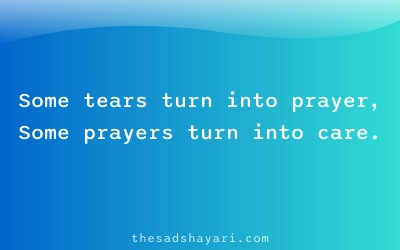 Spiritual dua shayari about tears becoming prayers