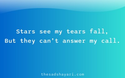 Sad Hindi night shayari about stars and tears