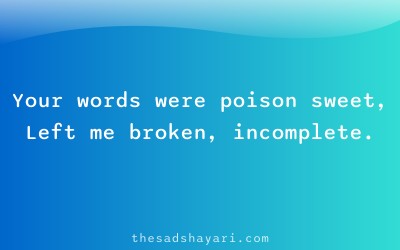 Sad Hindi shayari about hurtful words