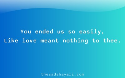 Breakup shayari about ending relationship