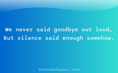 Emotional judai shayari about unspoken goodbye