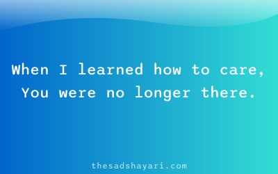 Heart touching regret shayari in Hindi about late love