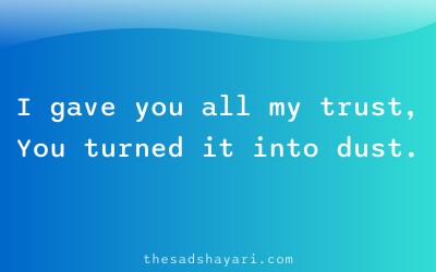 Bewafa dosti shayari about lost trust
