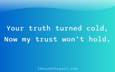 Sad Hindi shayari about losing trust in truth