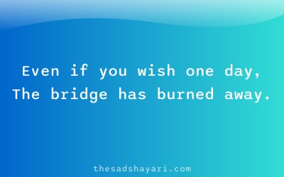 Sad Hindi shayari about no way back