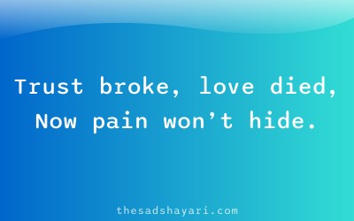 Sad Hindi shayari about broken relationship
