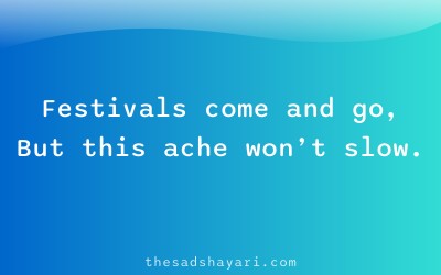 Sad Hindi shayari about pain during celebrations