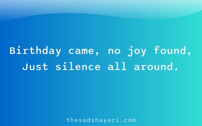 Sad birthday shayari about no celebration at all