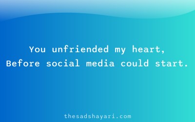 Sad Hindi shayari about being unfriended emotionally
