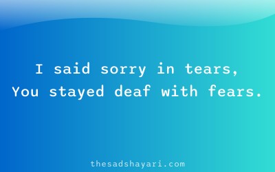 Emotional Hindi shayari about unaccepted apology