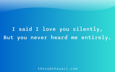 Sad shayari in Hindi about unspoken love for boyfriend