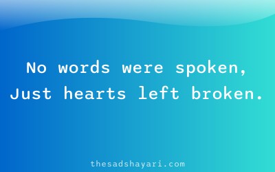 2 line sad shayari about unsaid goodbye