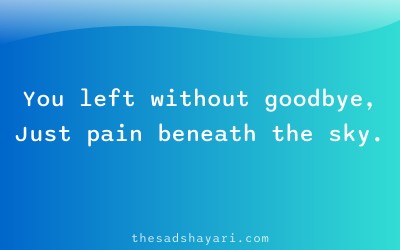 Sad Hindi shayari about silent goodbye