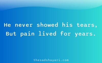 Emotional Hindi shayari about boy hiding tears
