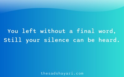 Sad breakup shayari about untold goodbye