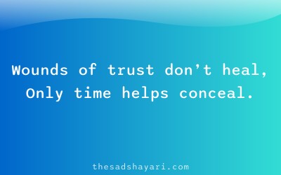 Trust toot gaya Hindi shayari about wounds of betrayal