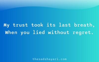 Sad Hindi shayari about death of trust