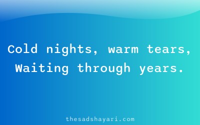 Sad Hindi shayari about waiting in cold nights