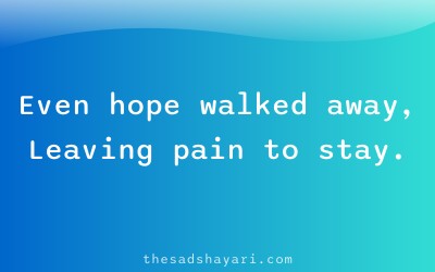 Sad Hindi shayari about lost hope