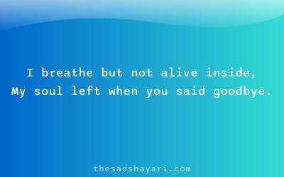 Dard bhari Hindi shayari about goodbye and emptiness