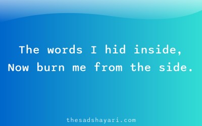 Heart touching Hindi shayari about unsaid words and regret