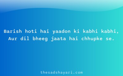Hinglish shayari about rain of memories