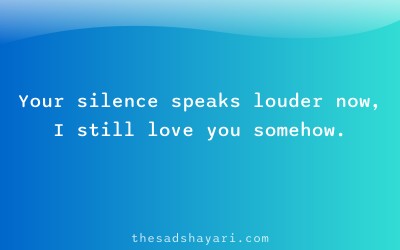 Sad Hindi shayari about boyfriend’s silence