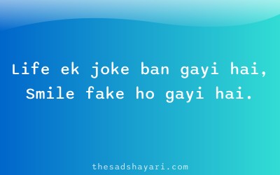 Hinglish sad shayari about fake smiles in life