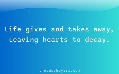 Sad zindagi shayari about truth of life